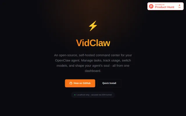 VidClaw – Open-source, self-hosted dashboard for managing OpenClaw