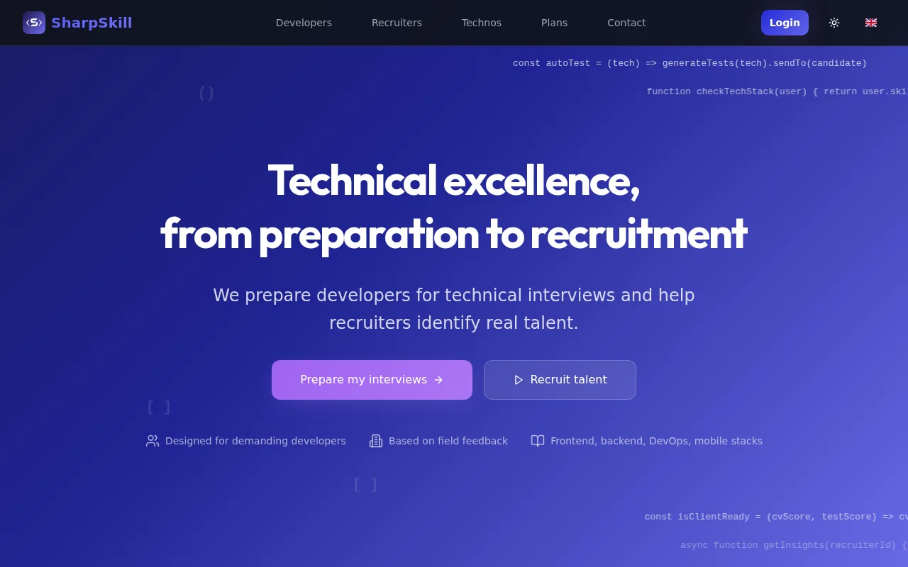 SharpSkill – LeetCode Alternative with full-interview like journey