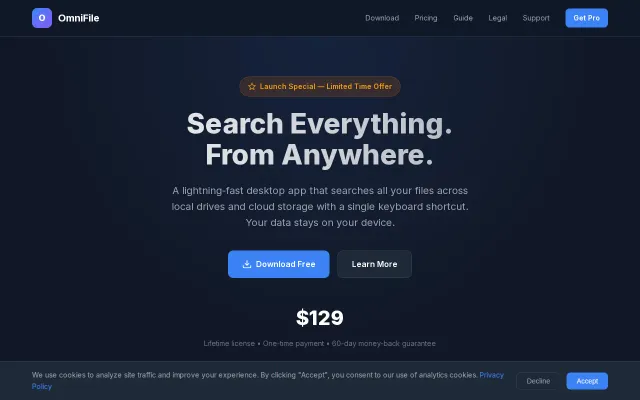 OmniFile – Universal file search for GDrive, Notion, and local files