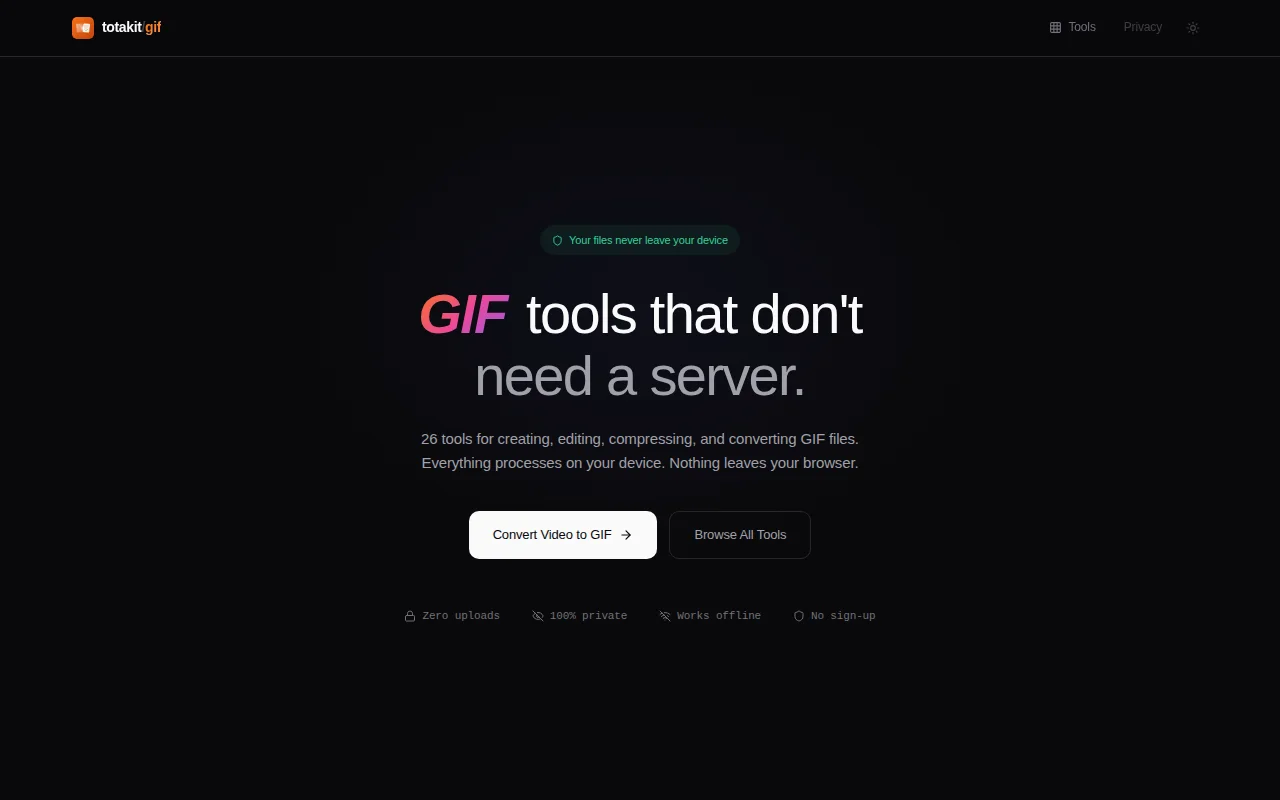 GIF tools – open your network tab, not a single byte leaves