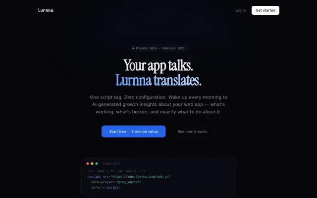Lurnna – AI daily briefing that replaces your analytics dashboard