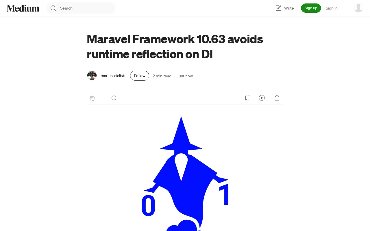 Maravel Framework 10.63 avoids runtime reflection on DI