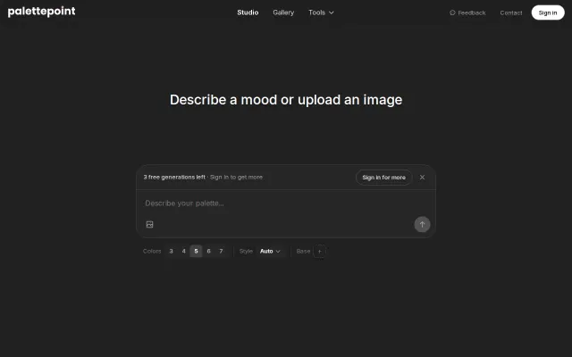 Palettepoint – Create AI and Nature powered color palettes in seconds