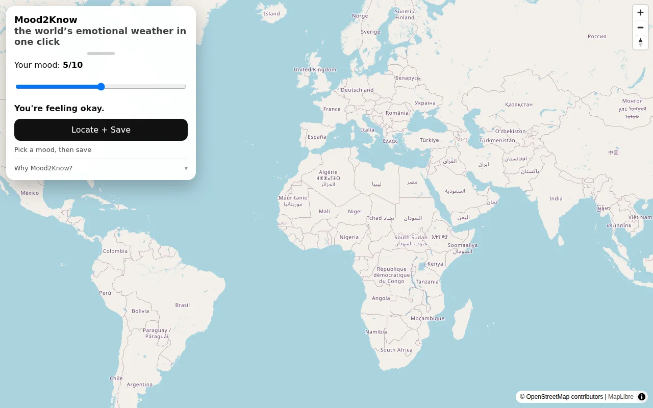 A live global mood map (anonymous, one-click)
