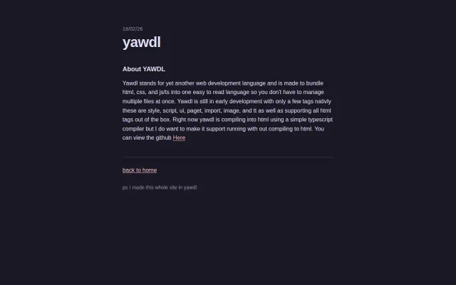 I built yawdl a tiny language that compiles in the browser