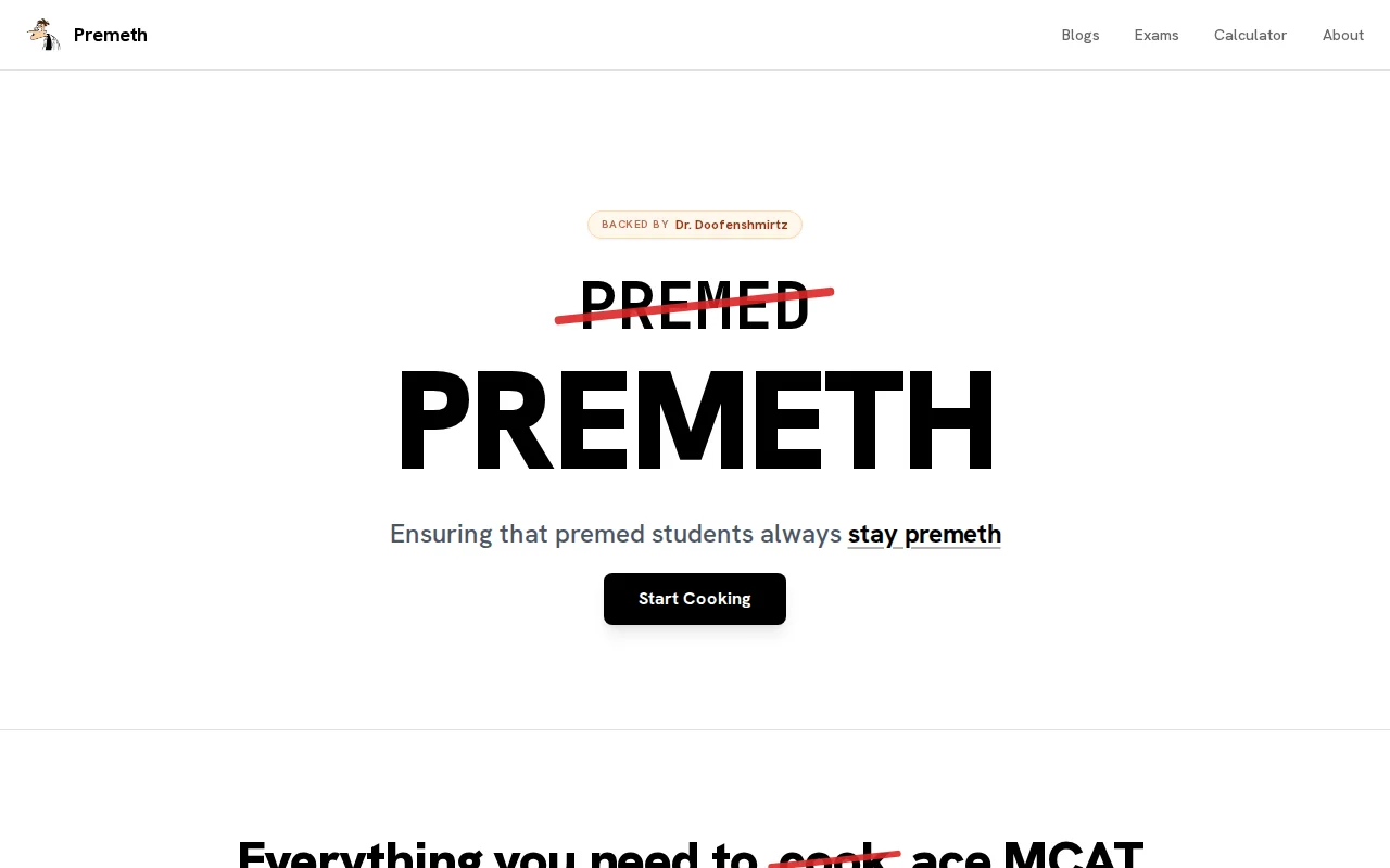 Premeth – Ensuring that premed student always stay premeth