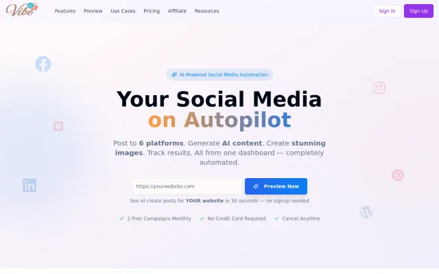 From One Prompt or URL to Posts Across 6 Platforms, Vibe Does It for You