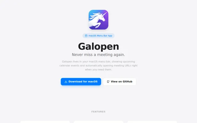 Galopen – Auto-opens Zoom/Meet links from your calendar