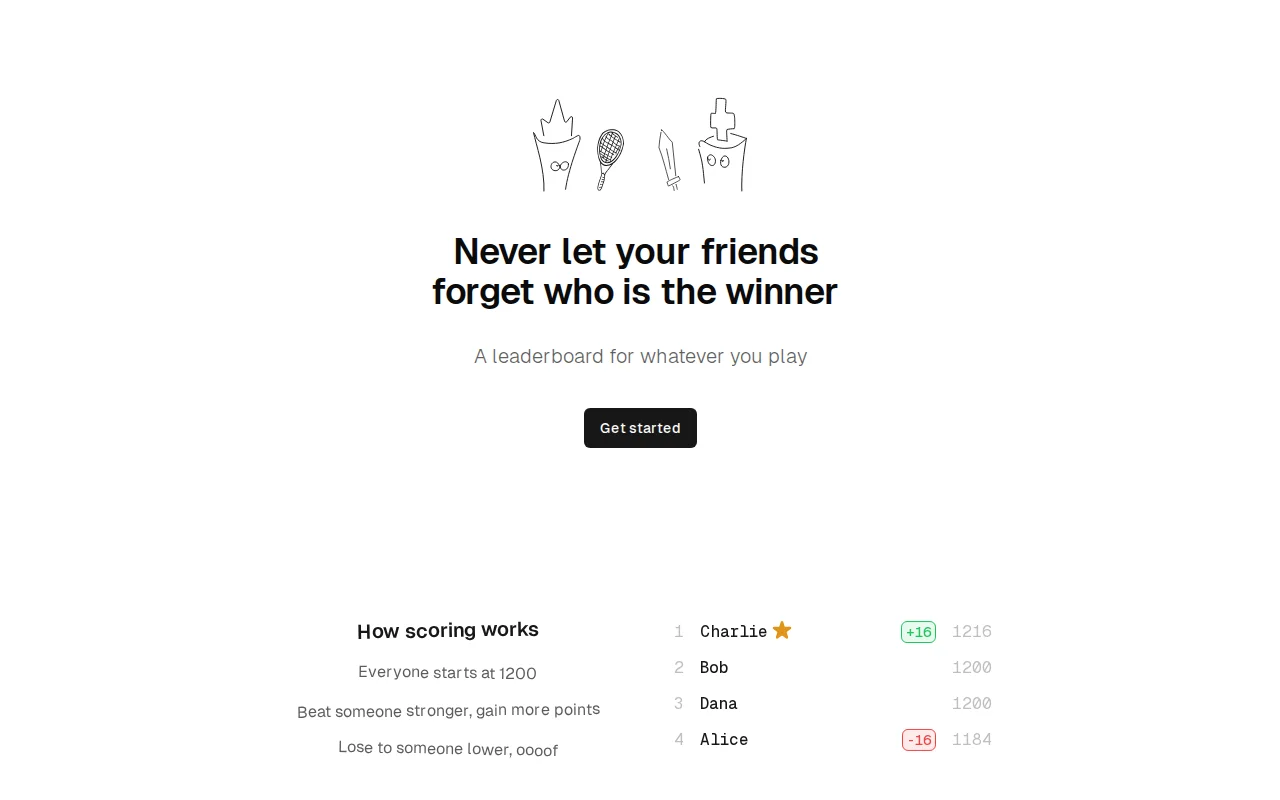 A simple and fun leaderboard for game nights