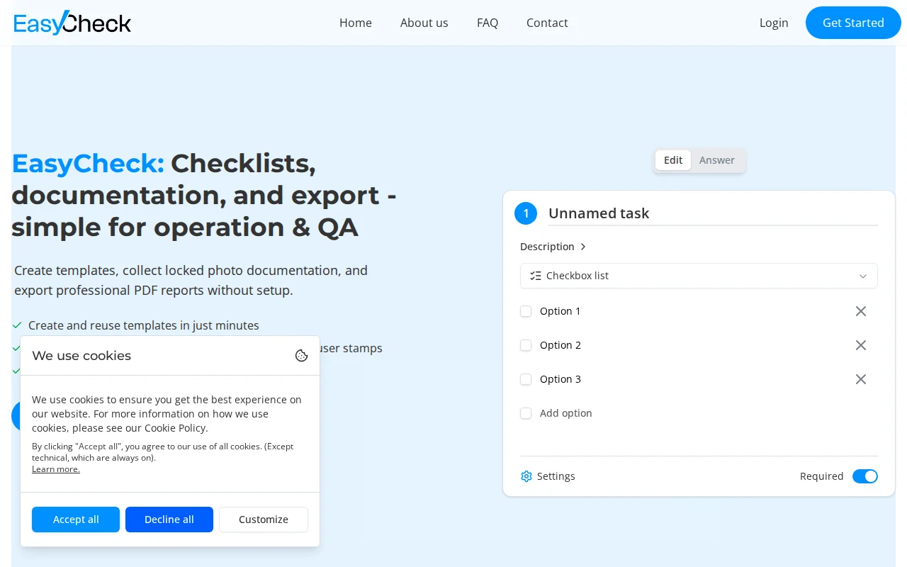 We build EasyCheck to ease compliance and checklists – small businesses