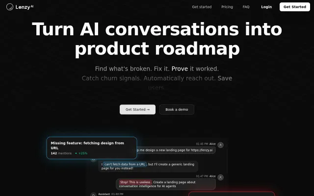 Lenzy – Find out what users struggle with in your AI agent, for free