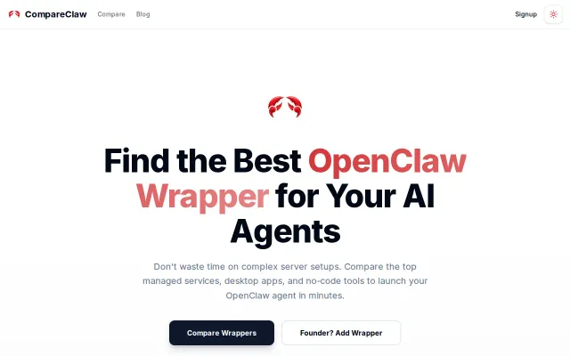CompareClaw – Find the Best OpenClaw Wrapper for Your AI Agents