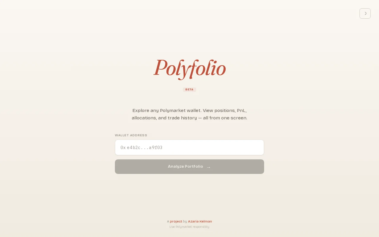 Polyfolio – A Visual Dashboard for Your Polymarket Positions