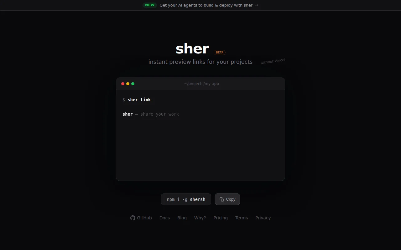 Sher – Instant Preview Environments
