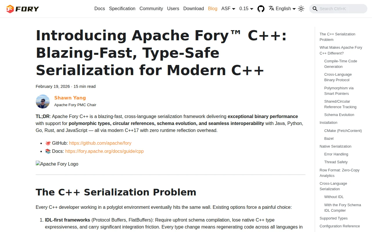 Fory C++ Serialization – Polymorphism, Circular Refs, 12x vs. Protobuf