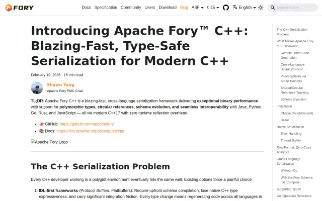 Fory C++ Serialization – Polymorphism, Circular Refs, 12x vs. Protobuf
