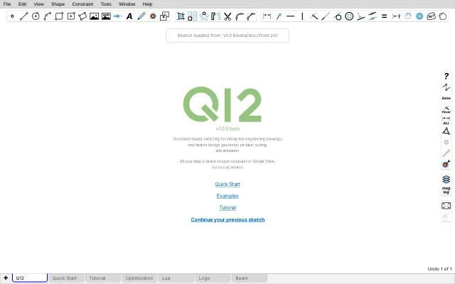 Q12 – A constraint-based 2D drawing tool