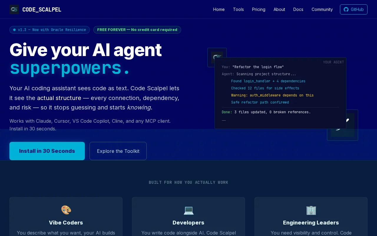 Code Scalpel – AST analyzer and security scanner (MCP server)
