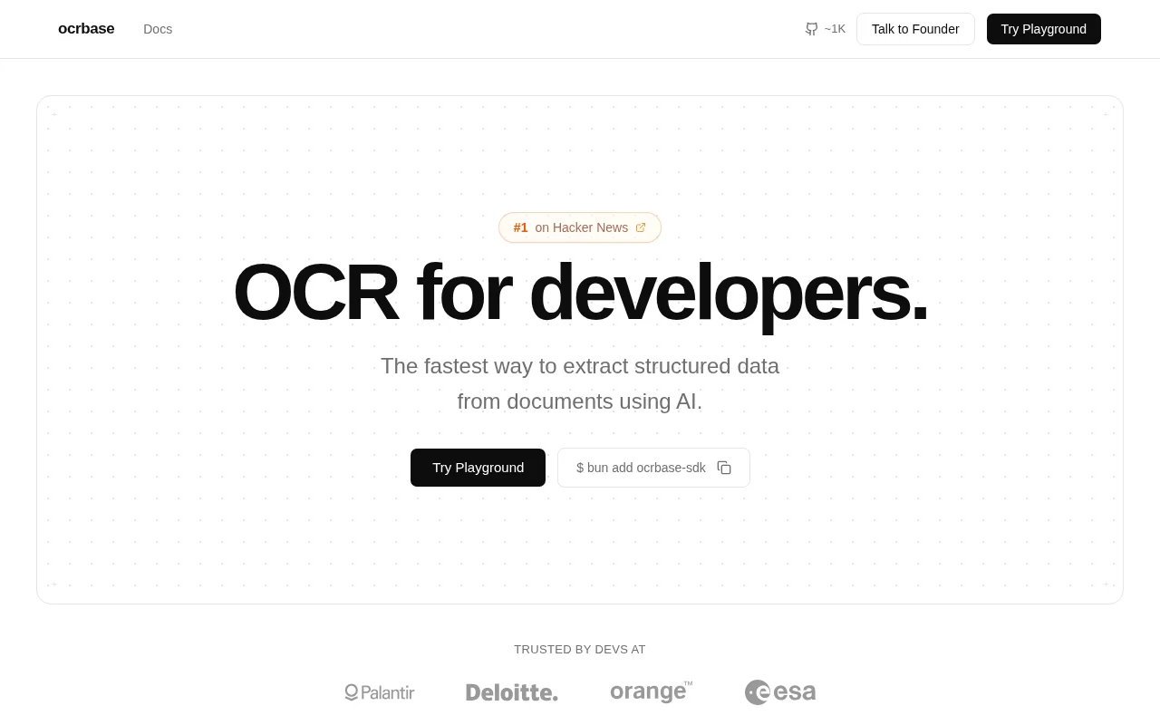 Ocrbase.dev – pdf→.md/.json OCR for developers