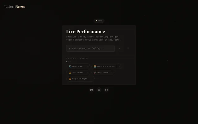 LatentScore – Type a mood, get procedural/ambient music (open source)