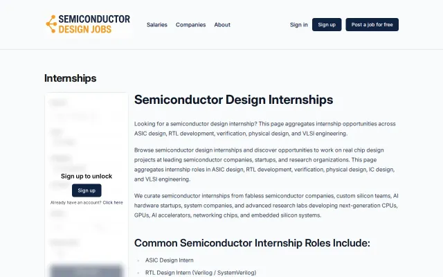 I built a semiconductor internship job board