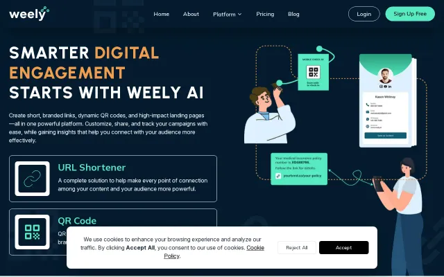 Weely AI – Branded Link Management and QR Code Generator Platform"
