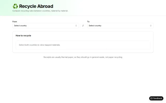 Recycle Abroad, Recycling Overview