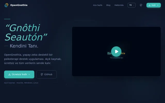 OpenGnothia – Open-source AI therapy companion (BYOK)