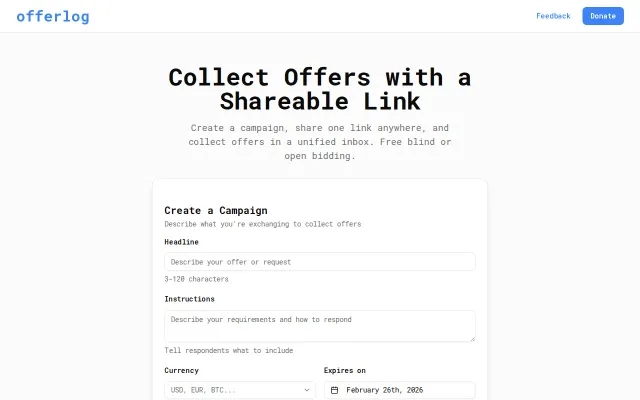 Offerlog – buy or sell anything on your own terms