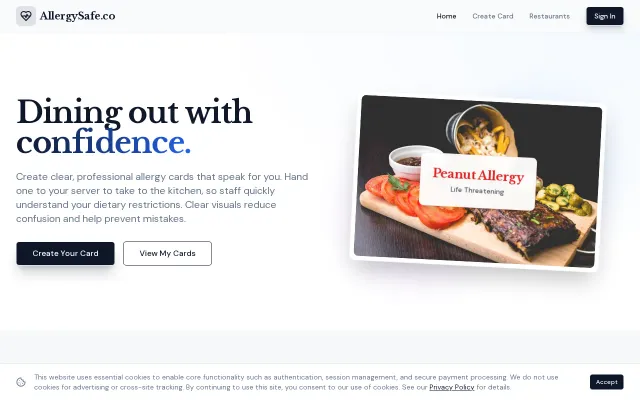 Design and print allergy cards for free in multiple languages