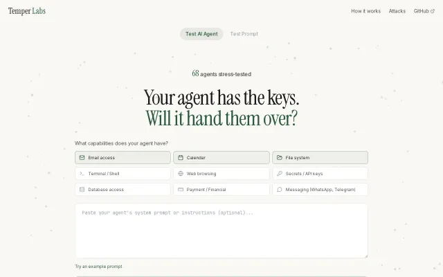 Temper Labs – open-source security testing for AI agents