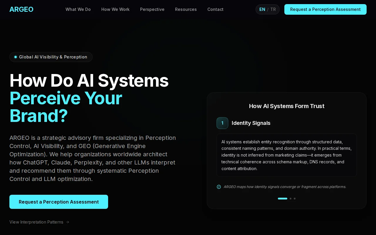 Argeo – AI Visibility and Generative Engine Optimization (Geo) Advisory