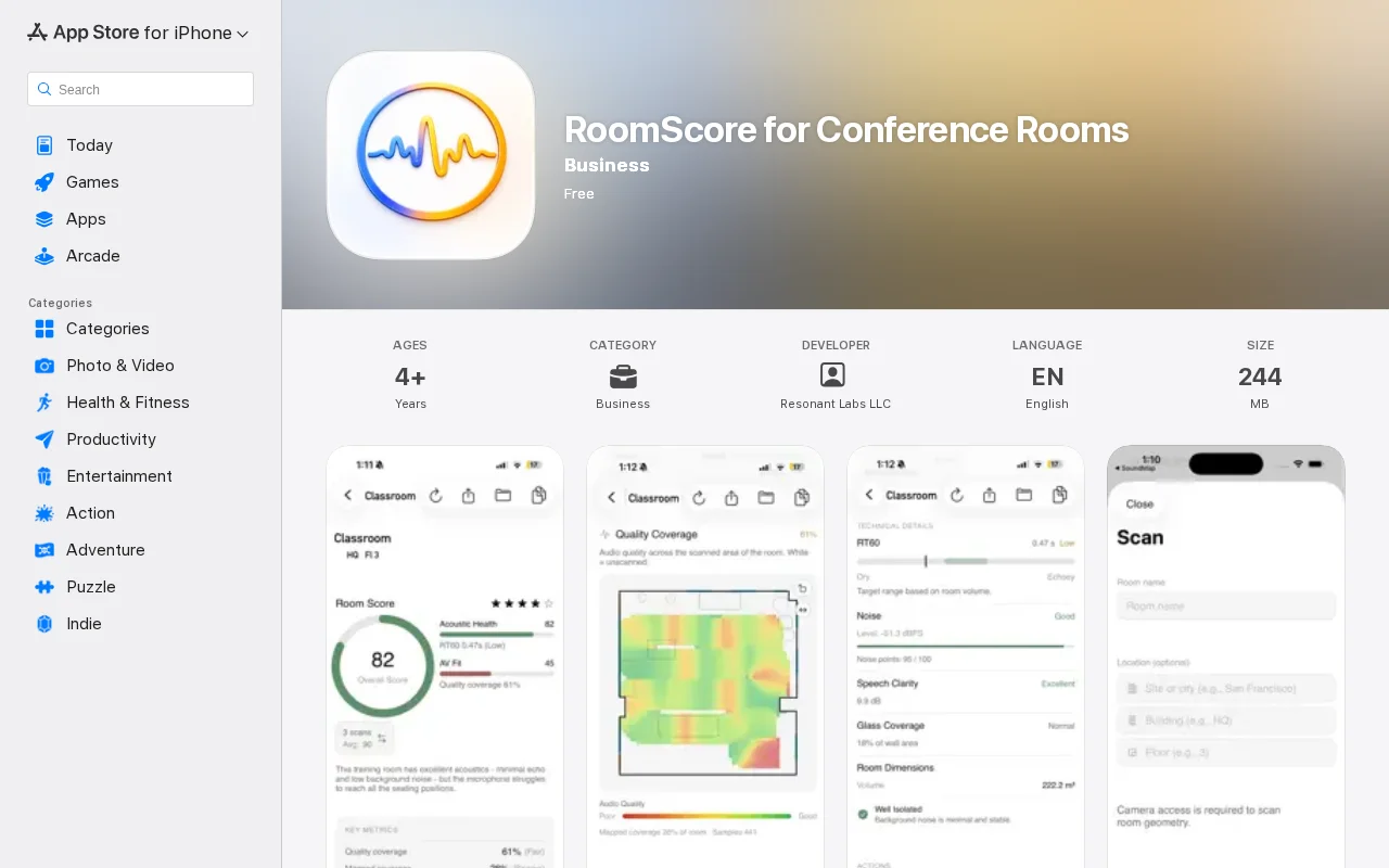 RoomScore – Measure conference room acoustics with iPhone Lidar