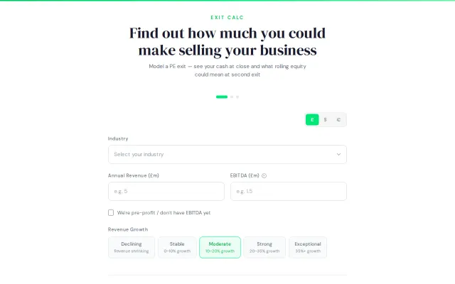 Exit Calc – Free calculator that models PE exits for business owners