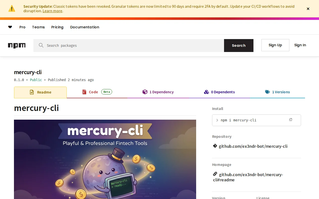 Mercury CLI – CLI to Connect to Mercury Bank