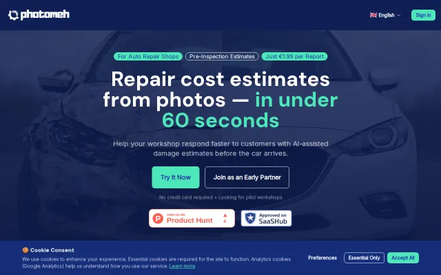 PhotoMeh – Repair cost estimates from photos – in under 60 seconds