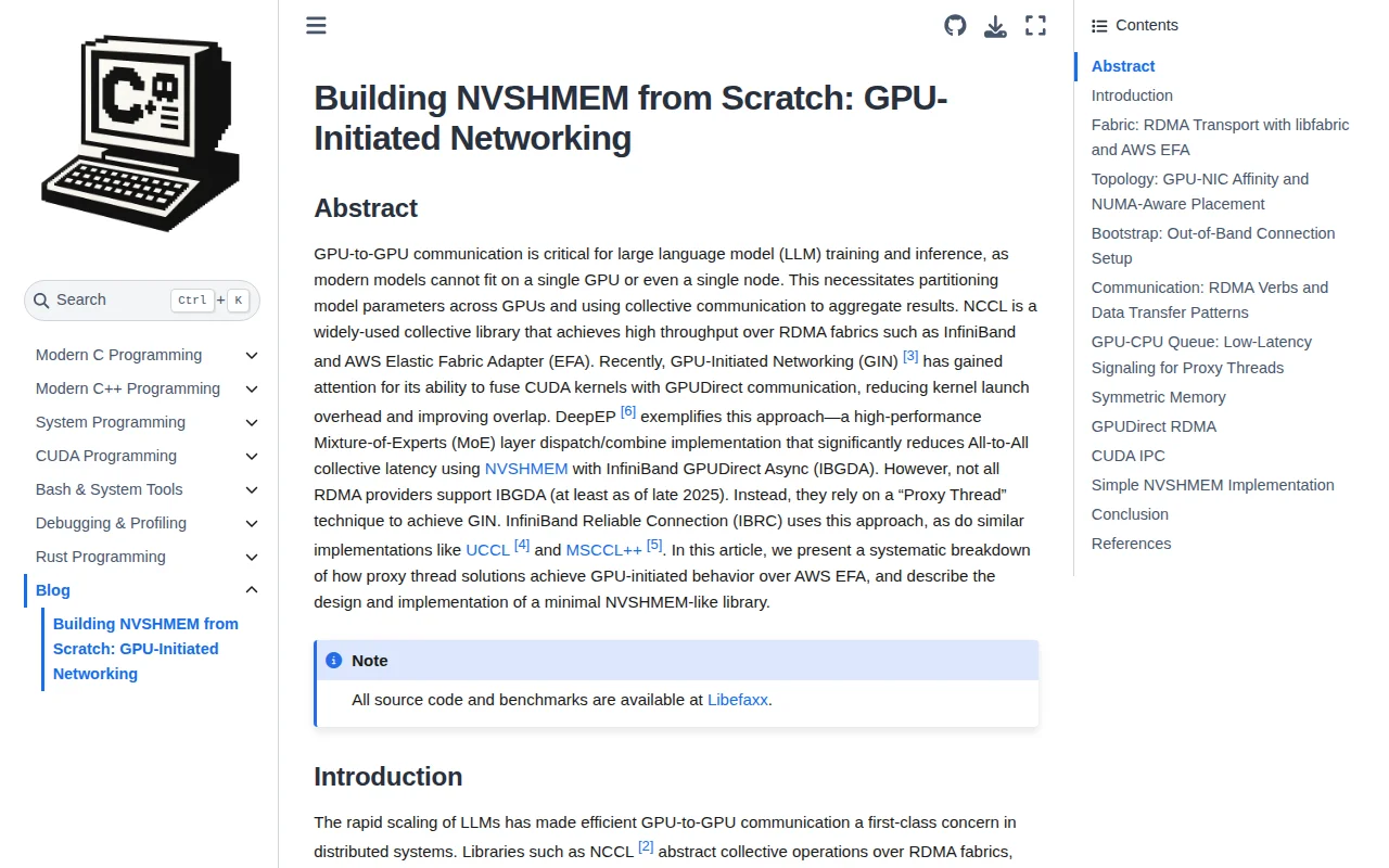 Nvshmem from Scratch – RDMA, GPUDirect, and GPU Networking Demystified