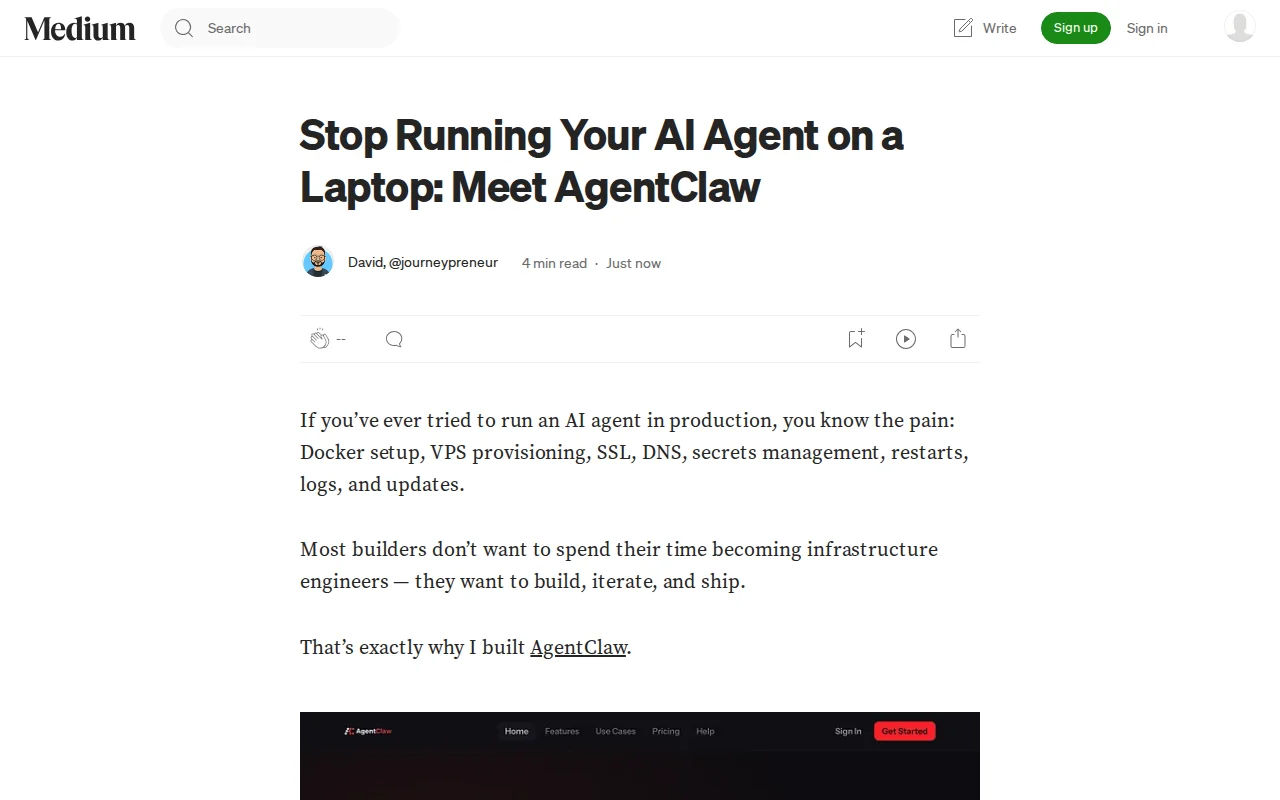 Stop Running Your AI Agent on a Laptop: Meet AgentClaw