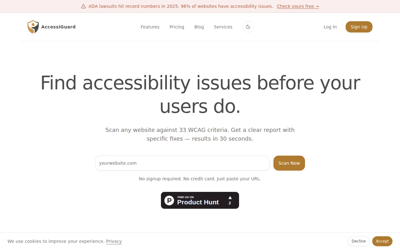 AccessiGuard – Free WCAG Scanner with CLI and GitHub Action