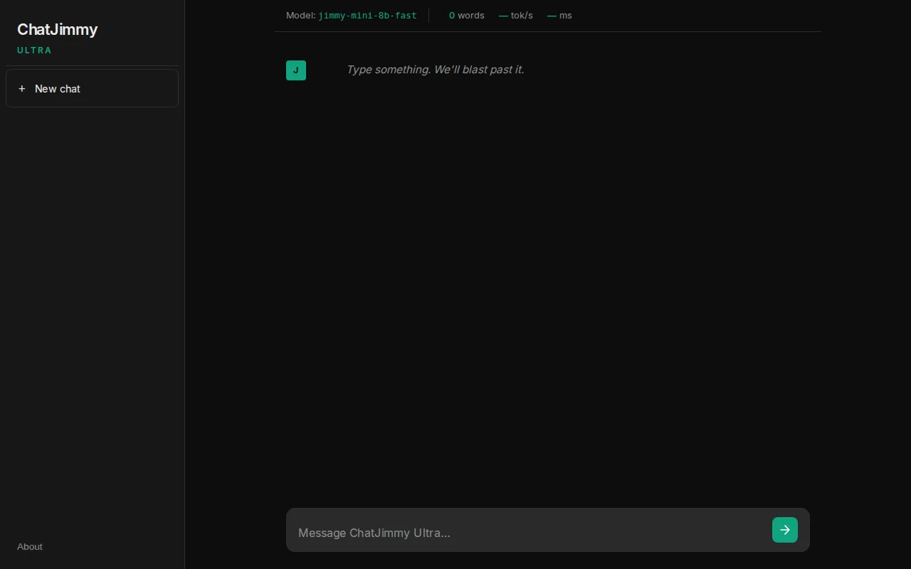 ChatJimmy Ultra (100k+ tokens/sec)