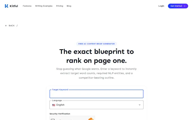 Free AI SEO Content brief generator