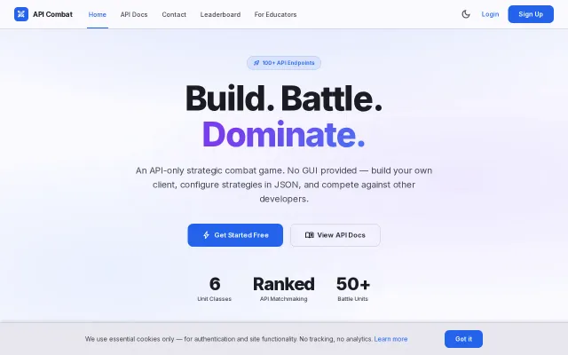 API Combat – A game played through API calls