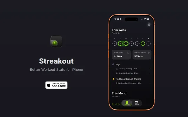 Minimalistic workout tracker for iPhone – Stats, Trends, Streaks