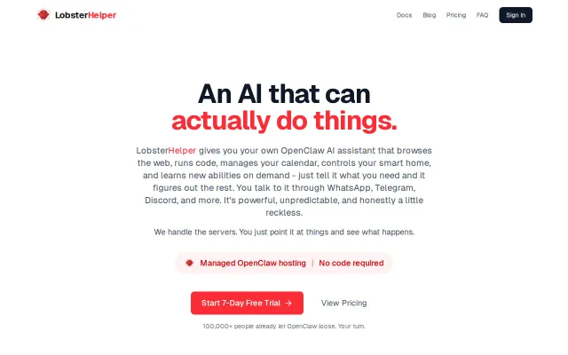 LobsterHelper – Managed OpenClaw on Firecracker VMs