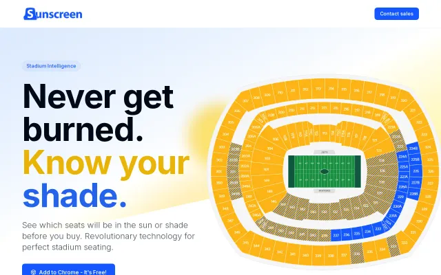 I built a Chrome extension to predict sun vs. shade for stadium seats