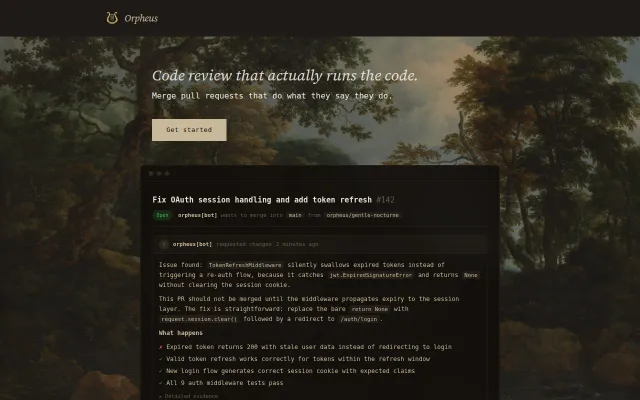 Orpheus – PR review that runs the code