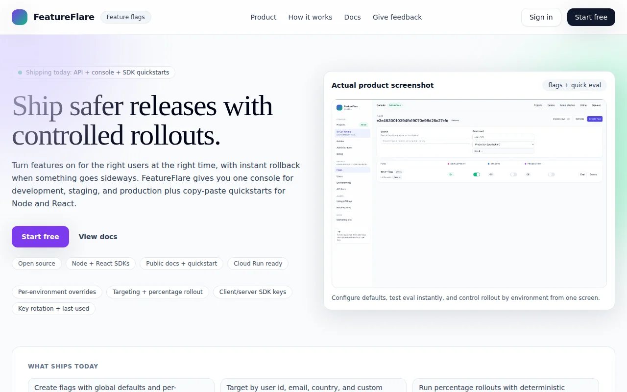 FeatureFlare – Feature flags for SaaS teams tired of rolling their own