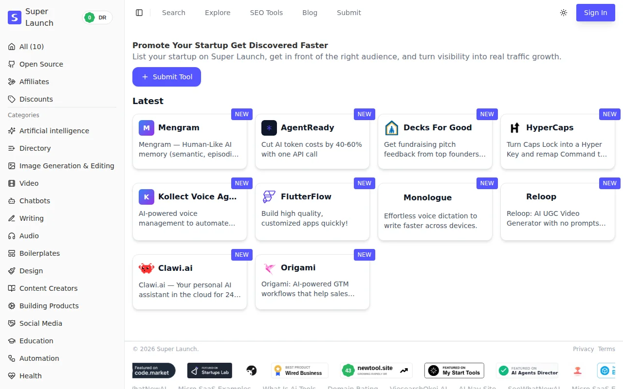 Super Launch – A platform for you to get discovered and grow traffic