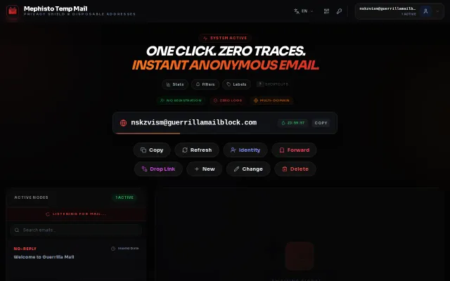 MephistoMail – A RAM-only, tracker-free disposable email client