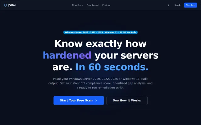 JVBar CIS Benchmark scanner and remediation script generator